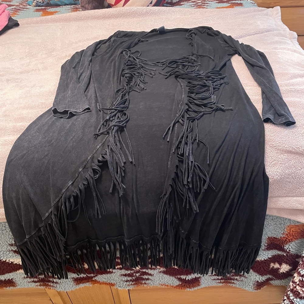 Super cute fringed light weight jacket